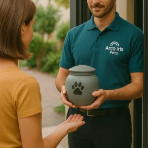 arco iris pets entrega una urna en el domicilio